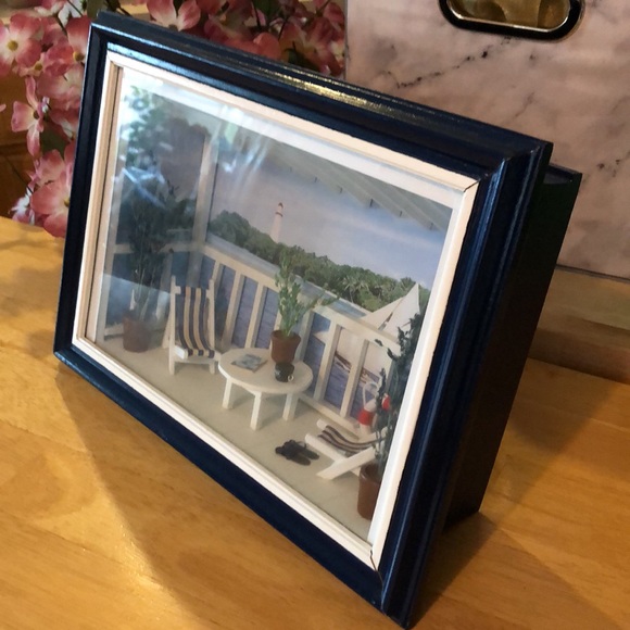 🏝️ Ocean View “Art Shadow Box Patio” Wall or Table Decorative Scenery - Picture 8 of 13